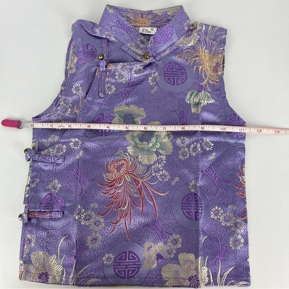 🩷 Kids, Tibetan Traditional Brocade Half Vest - Purple. Size: S. NWT - Picture 8 of 9